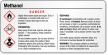 Methanol Danger Small GHS Chemical Label