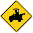Golf Cart Symbol Aluminum Golf Cart Sign