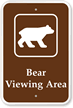 Bear Viewing Area - Campground & Park Sign
