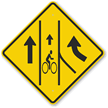 Bike Traffic Merging Sign