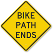 Bike Path Ends Sign