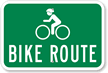 Green Bike Route Sign