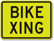 Bike Xing Fluorescent Diamond Grade School Sign