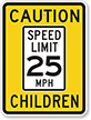 Caution Speed Limit Sign