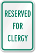 Reserved Clergy Sign