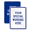 Custom Blue Vertical Template Parking Sign