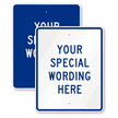 Custom Blue Vertical Template Parking Sign