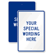 Customizable Vertical Blue Template Parking Sign