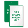 Customizable Vertical Green Template Parking Sign