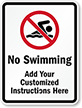 Custom No Swimming Sign