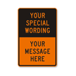 Customizable Split Orange & Black Template Parking Sign