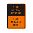 Customizable Split Orange & Black Template Parking Sign