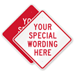 Customizable Diamond Red Template Parking Sign