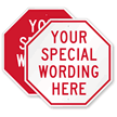 Customizable Octagon Red Template Parking Sign