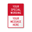 Customizable Split Red Template Parking Sign