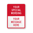 Customizable Split Red Template Parking Sign
