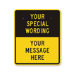 Customizable Split Yellow & Black Template Parking Sign