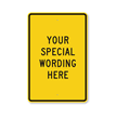 Customizable Vertical Yellow & Black Template Parking Sign