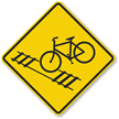 Rail Tracks   Cyclists Take Care Symbol Sign