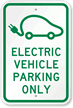 Electric Vehicle Parking Only Sign (With Graphic)