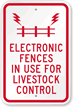 Electronic Fences In Use for Livestock Control Sign