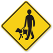 Guide Dog with Blind Man Symbol Sign