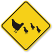 Hen and Chicks Crossing Sign