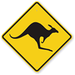 Kangaroo Road Crossing Sign