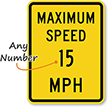 Maximum Speed Custom Speed Limit Parking Sign