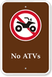 No ATVs Campground Park Sign with Graphic
