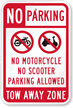 No Motorcycle and No Scooter Parking Allowed Sign