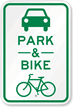 Park & Ride with Bicycle Graphic Sign