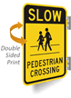 Slow Pedestrian Crossing Sign (with Graphic)