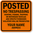 Private Property, Trespassing Strictly Forbidden Custom Sign