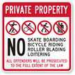 No Skateboarding & Bicycle Riding Sign (with Graphic)
