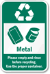 Recycle Metal Sign