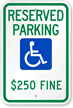 Reserved Parking Fine Imposed Sign (With Graphic)