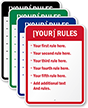 Custom Rules Sign