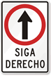Siga Derecho (Go Straight) Spanish Traffic Sign