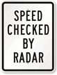 Speed Checked By Radar Sign