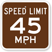 Speed Limit 45 MPH Sign