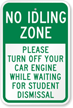 Please Turn Off Your Car Engine Sign