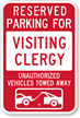 Reserved Parking For Visiting Clergy Sign