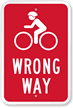 Wrong Way Bicycle Symbol Sign