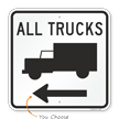 All Trucks Sign with Arrow
