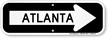 Atlanta City Traffic Direction Sign