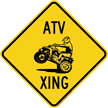 ATV Xing Diamond Crossing Sign