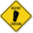 Bigfoot Crossing Symbol Sign