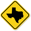 Novelty Texas Crossing Map Sign