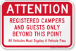 Attention   Registered Campers And Guests Only Sign